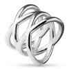 54 (17.2) Ring Doppel X silber aus Edelstahl Damen