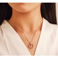 Kette Buchstaben Herz Rosegold aus Alloy Damen - Buchstabe B