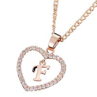 Kette Buchstaben Herz Rosegold aus Alloy Damen - Buchstabe F