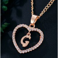 Kette Buchstaben Herz Rosegold aus Alloy Damen - Buchstabe G