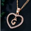 Kette Buchstaben Herz Rosegold aus Alloy Damen - Buchstabe G