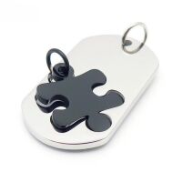 Anhänger Dog Tag für Zwei - Puzzle Edelstahl...