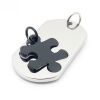 Anhänger Dog Tag für Zwei - Puzzle Edelstahl Unisex - Silber Schwarz