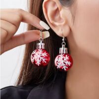 Ohrhänger Weihnachtsbaumkugel rot/silber...