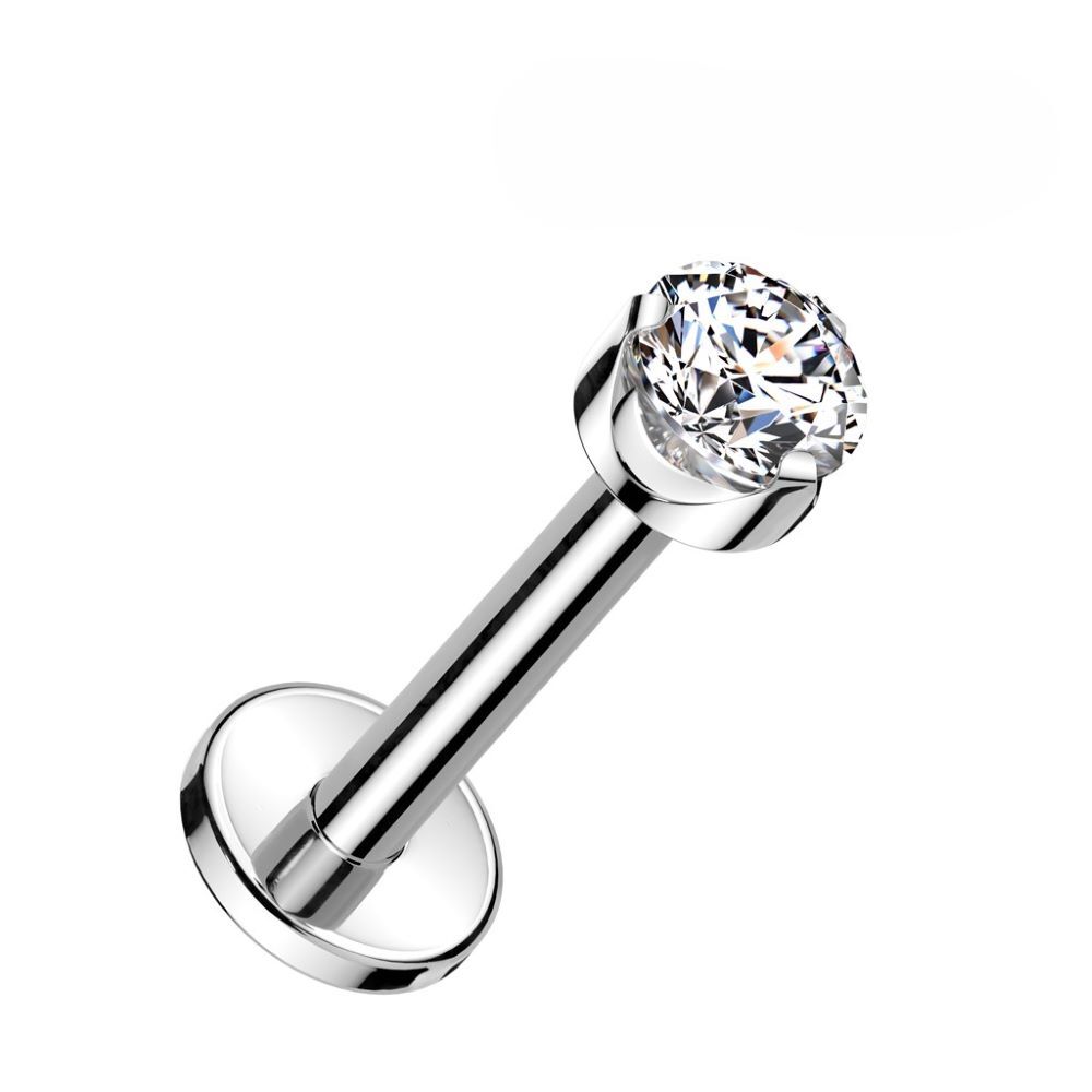 Piercing mit Kristall Silber aus Titan Unisex