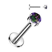 Piercing mit Kristall Silber aus Titan Unisex