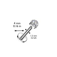 Piercing mit Kristall Silber aus Titan Unisex