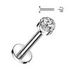 Piercing mit Kristall Silber aus Titan Unisex