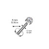 Piercing mit Kristall Silber aus Titan Unisex