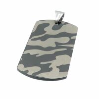 Anh&auml;nger Dog Tag Camouflage Muster Schwarz/Stahl aus...