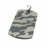 Anhänger Dog Tag Cut-Outs Silber aus Edelstahl Unisex