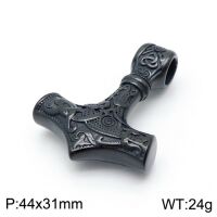 Anhänger Thor´s Hammer schwarz aus Edelstahl Unisex