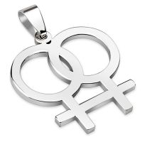Anh&auml;nger Frauen Symbol Silber aus Edelstahl Unisex
