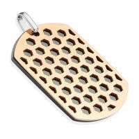 Anhänger Dog Tag zweifarbig Schwarz aus Edelstahl Unisex