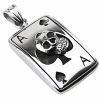 Anh&auml;nger Totenkopf Ass Silber aus Edelstahl Unisex