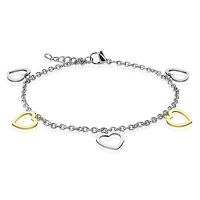 Bettelarmband Herzen Silber aus Edelstahl Damen