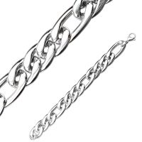 Armband mit gro&szlig;en und kleinen Gliedern Silber aus Edelstahl Unisex