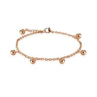 Bettelarmband Beads &amp; Charms Rosegold aus Edelstahl...