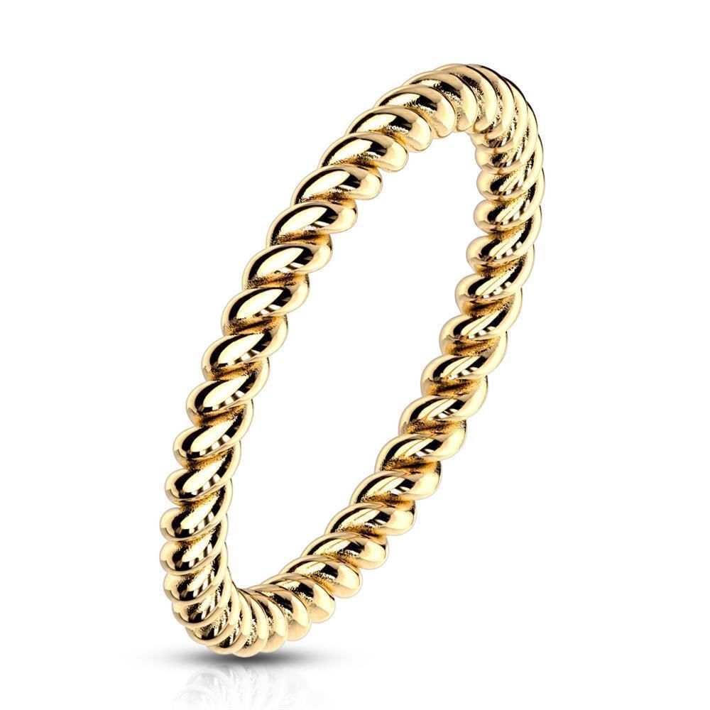 Ring gedreht Gold aus Edelstahl Damen