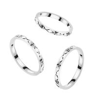 57 (18.1) Ring X-Cut Design Silber aus Edelstahl Damen