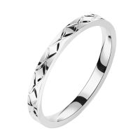 60 (19.1) Ring X-Cut Design Silber aus Edelstahl Damen