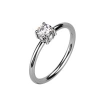 Ring Blumen & Kristalle Silber aus Edelstahl Damen