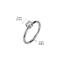 Ring Blumen & Kristalle Silber aus Edelstahl Damen