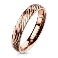 Ring mit Diamantschnitt Rosegold aus Edelstahl Damen