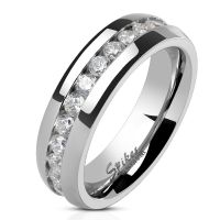Paar-Ring Kristall Eternity Silber aus Edelstahl Unisex