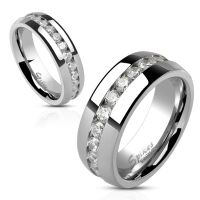 Paar-Ring Kristall Eternity Silber aus Edelstahl Unisex