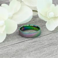 Ring Regenbogen sand-gestrahlt Bunt aus Edelstahl Unisex