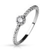 49 (15.6) Kristall Fingerring schmal silber Damen Zirkonia Stein