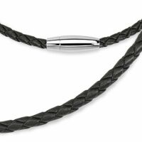 Kette gewebt Schwarz Leder Unisex