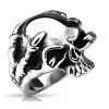 64 (20.4) Drachenklaue Totenkopf Skull Ring aus Edelstahl silber für Männer 60 62 64 67 70(Ring Herren Fingerring aus Edelstahlring Chirurgenstahl Totenkopfring Herrenring Tod Death Gothic)