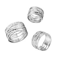 60 (19.1) Ring gekreuzt und gehämmert silber aus Edelstahl Damen