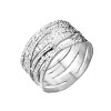 60 (19.1) Ring gekreuzt und gehämmert silber aus Edelstahl Damen
