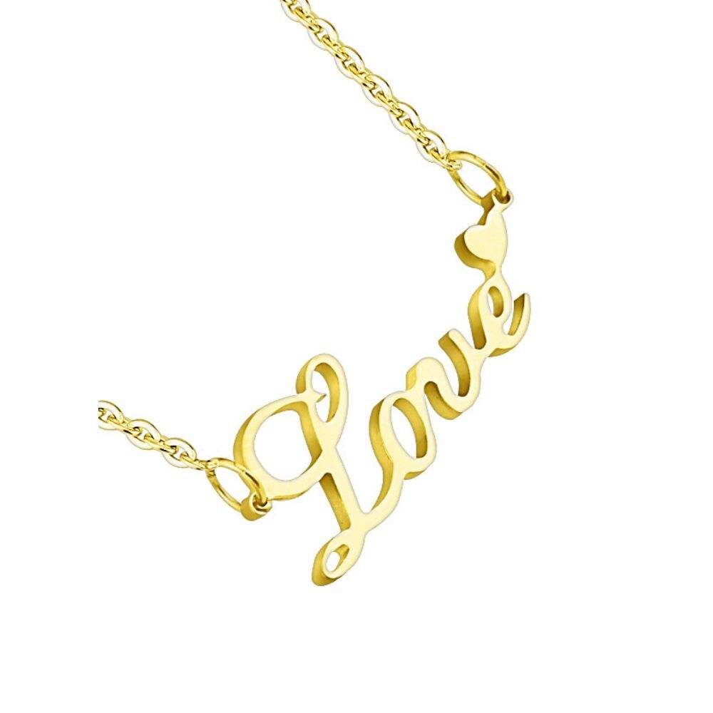 Kette Liebe mit Anhänger Gold Edelstahl Unisex, 18,95