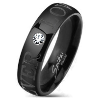 67 (21.3) Partner Couple Ring Titan "Forever Love" Ewige Liebe schwarz